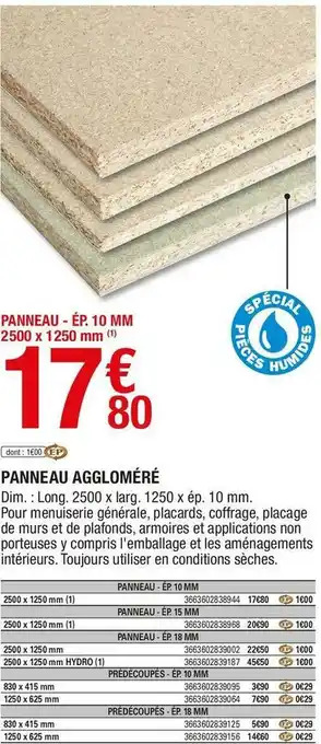 Brico Dépôt Panneau aggloméré offre