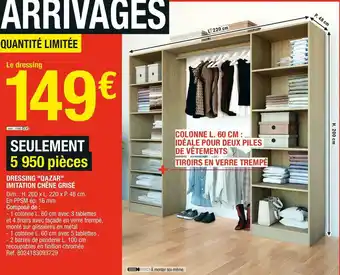 Brico Dépôt Dressing "qazar" imitation chêne grisé offre