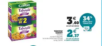 Super U Taboule garbit offre