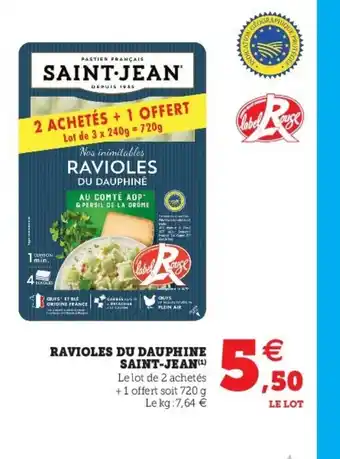 Super U ravioles du dauphine saint jean offre