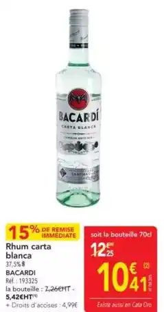 METRO Bacardi - rhum carta blanca offre