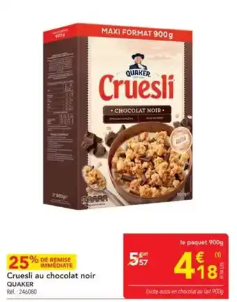 METRO Quaker - cruesli au chocolat noir offre