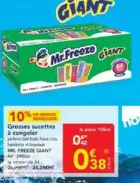 METRO Mr. freeze - grosses sucettes à congeler offre