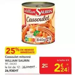 METRO William saurin - cassoulet mitonné offre