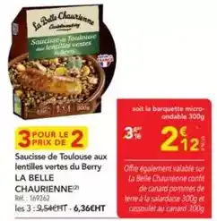 METRO Canard - saucisse de toulouse aux lentilles vertes du berry offre