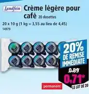 Norma Landfein - crème légère pour café offre