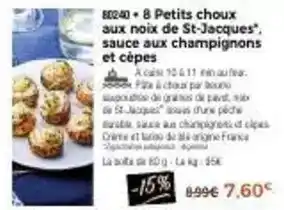 Thiriet 8 petits choux aux noix de st-jacques offre