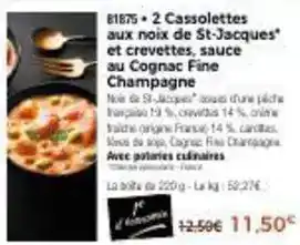 Thiriet Cassolettes aux noix de st-jacques et crevettes, sauce au cognac fine champagne offre
