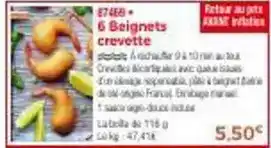 Thiriet 6 beignets crevette offre