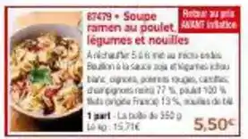 Thiriet Soupe ramen au poulet légumes et nouilles offre
