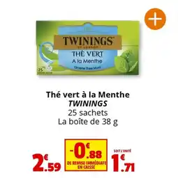 Coccinelle Express Thé vert à la menthe twinings offre