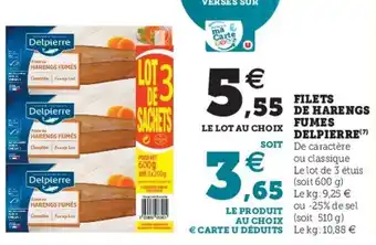 Super U Filets de harengs fumes delpierre offre