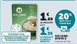 Hyper U Riz Long Etuvé U offre