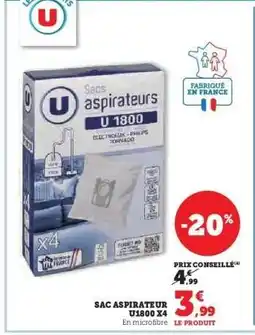 Hyper U Sacs aspirateur U1800 x4 offre