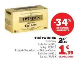 Hyper U THÉ TWINING offre