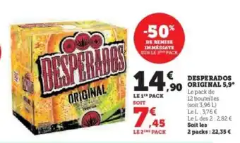Hyper U Desperados Original 5,9° offre
