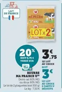 U Express Beurre Ma Prairie U offre