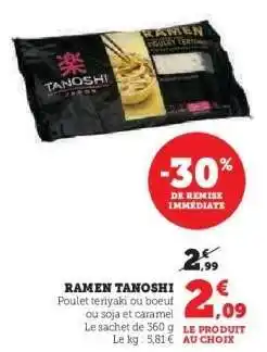 Super U Ramen Tanoshi offre