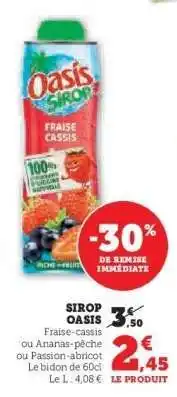 Super U Sirop Oasis offre