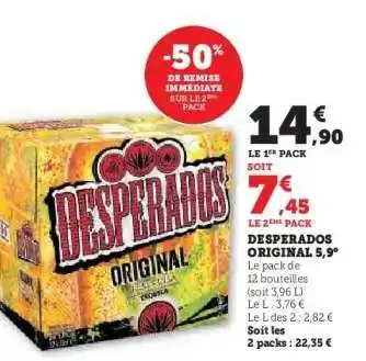 Super U Desperados Original 5,9° offre