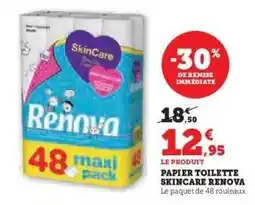 Super U Papier Toilette Skincare Renova offre
