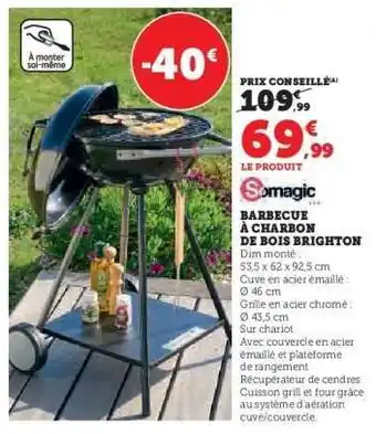 Hyper U Barbecue à Charbon de Bois Brighton offre