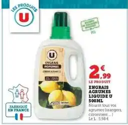 Hyper U Engrais Agrumes Liquide U 500ml offre
