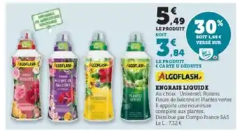 Hyper U ALGOFLASH Engrais Liquide offre
