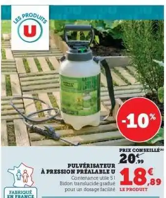 Hyper U Pulvérisateur à pression préalable U offre
