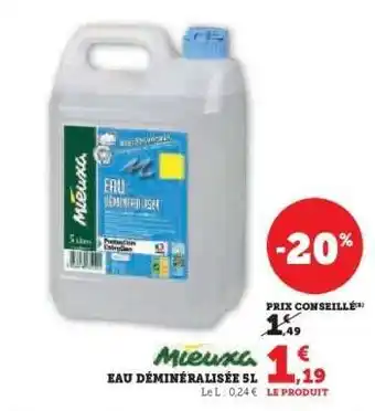 Super U Eau déminéralisée 5L offre