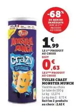 U Express Tuiles Crazy Monster Munch offre