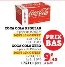 Super U Coca Cola Regular / Coca Cola Zero offre