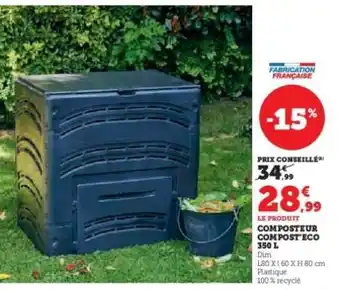 Super U Composteur Compost'Eco 350 L offre