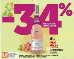 Hyper U Cabernet d'Anjou AOP Rosé Chateau de Mauny offre