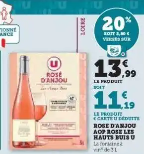Hyper U ROSE D'ANJOU AOP ROSE LES HAUTS BUIS U offre