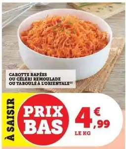 Hyper U Carotte Râpées ou Céleri Rémoulade ou Taboulé à l'Orientale offre