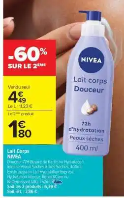 Carrefour Lait Corps Nivea offre