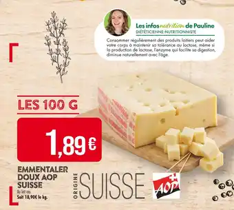 Match Emmentaler doux AOP Suisse offre