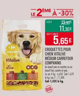 Match COMPANINO Croquettes pour chien Vitalive Medium Carrefour offre