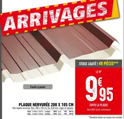 Batkor Plaque nervurée 200 x 105 cm offre