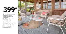 Intermarché HESPERIDE Salon Bas Paopao 4 Personnes Blanc offre