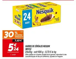 Netto NESTLÉ Barres de céréales Nesquik offre