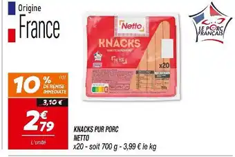 Netto NETTO Knacks pur porc offre