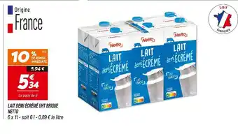 Netto NETTO Lait demi écrémé offre
