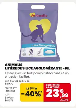 Animalis ANIMALIS Litière de silice agglomérante - 16l offre