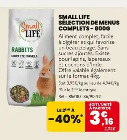 Animalis SMALL LIFE Sélection de menus complets – 800g offre