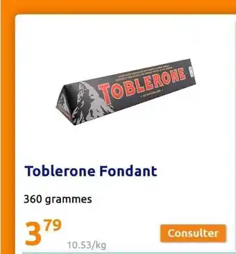 Action Toblerone Fondant offre