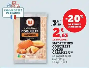 Hyper U Madeleines coquilles coeur caramel u offre