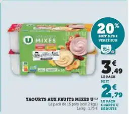 Hyper U Yaourts aux fruits mixes u offre