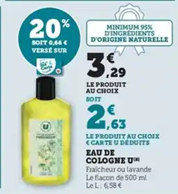 Hyper U Eau de cologne u offre